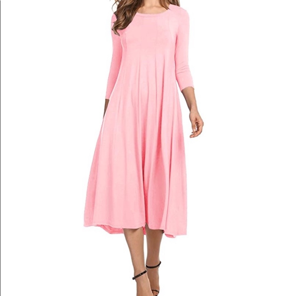 Pink A-line flare dress